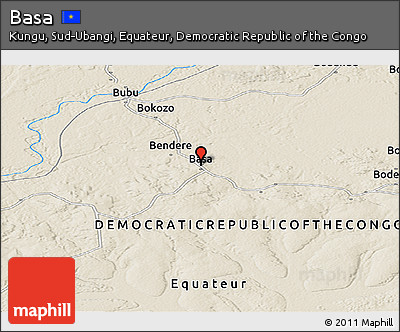 Shaded Relief Panoramic Map of Basa