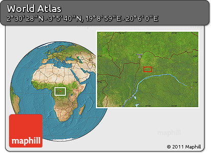 Satellite Location Map of the Area around 2° 48' 4" N, 19° 37' 30" E