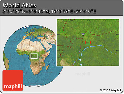 Satellite Location Map of the Area around 2° 48' 4" N, 19° 37' 30" E