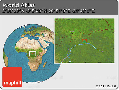 Satellite Location Map of the Area around 2° 48' 4" N, 21° 19' 30" E