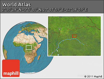 Satellite Location Map of the Area around 2° 48' 4" N, 22° 10' 29" E