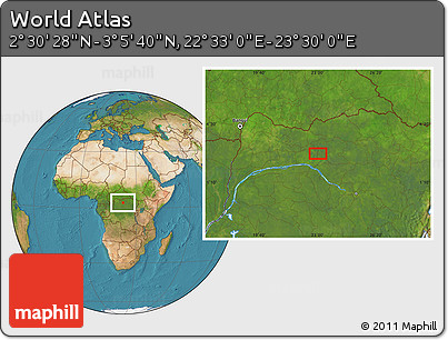 Satellite Location Map of the Area around 2° 48' 4" N, 23° 1' 29" E
