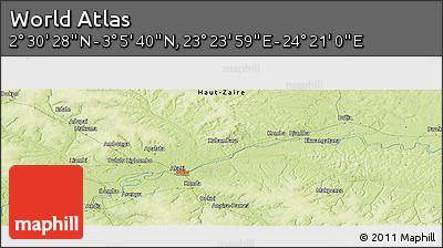Physical Panoramic Map of the Area around 2° 48' 4" N, 23° 52' 30" E