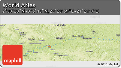 Physical Panoramic Map of the Area around 2° 48' 4" N, 23° 52' 30" E