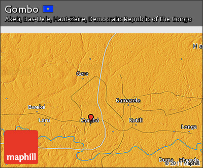Political 3D Map of Gombo
