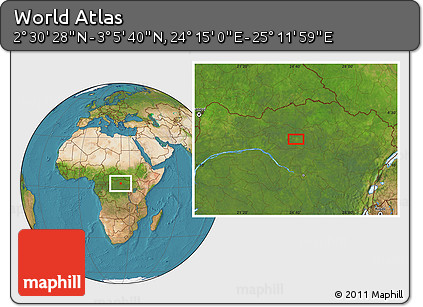 Satellite Location Map of the Area around 2° 48' 4" N, 24° 43' 30" E