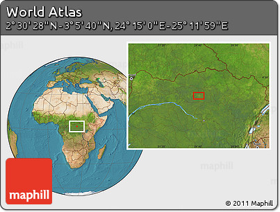 Satellite Location Map of the Area around 2° 48' 4" N, 24° 43' 30" E