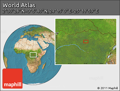 Satellite Location Map of the Area around 2° 48' 4" N, 24° 43' 30" E