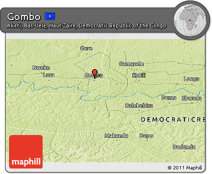 Physical Panoramic Map of Gombo