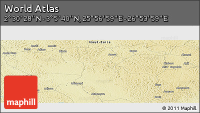 Physical Panoramic Map of the Area around 2° 48' 4" N, 26° 25' 29" E