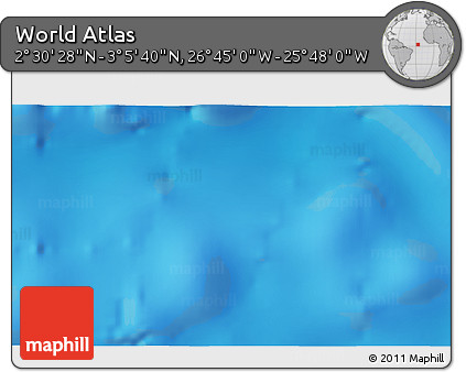 Physical 3D Map of the Area around 2° 48' 4" N, 26° 16' 29" W