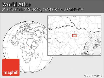 Blank Location Map of the Area around 2° 48' 4" N, 27° 16' 29" E