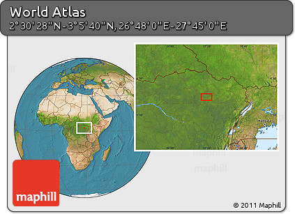 Satellite Location Map of the Area around 2° 48' 4" N, 27° 16' 29" E