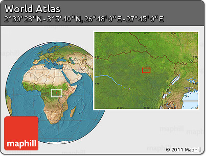 Satellite Location Map of the Area around 2° 48' 4" N, 27° 16' 29" E