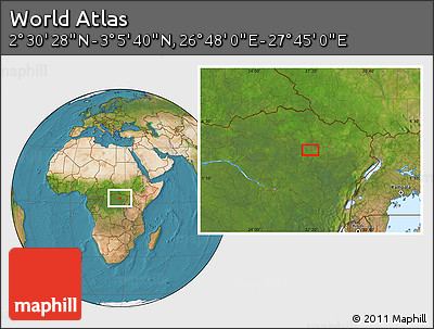 Satellite Location Map of the Area around 2° 48' 4" N, 27° 16' 29" E