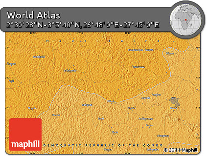 Political Map of the Area around 2° 48' 4" N, 27° 16' 29" E