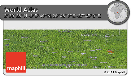 Satellite Panoramic Map of the Area around 2° 48' 4" N, 27° 16' 29" E