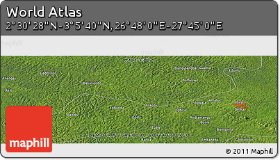 Satellite Panoramic Map of the Area around 2° 48' 4" N, 27° 16' 29" E