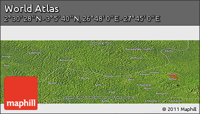 Satellite Panoramic Map of the Area around 2° 48' 4" N, 27° 16' 29" E