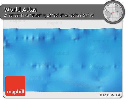 Physical 3D Map of the Area around 2° 48' 4" N, 27° 7' 30" W