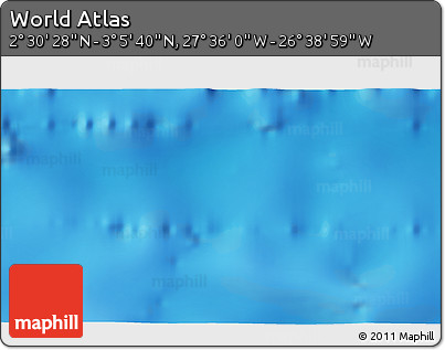 Physical 3D Map of the Area around 2° 48' 4" N, 27° 7' 30" W