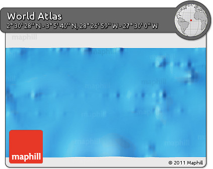 Physical 3D Map of the Area around 2° 48' 4" N, 27° 58' 30" W