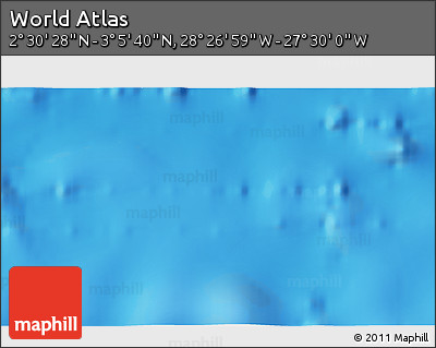 Physical 3D Map of the Area around 2° 48' 4" N, 27° 58' 30" W