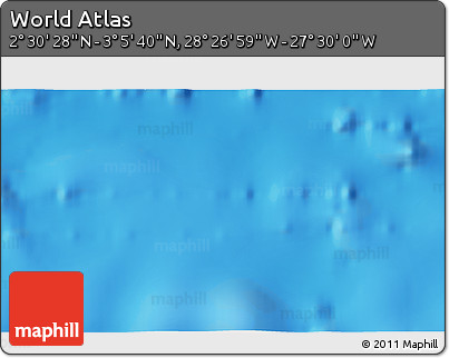Physical 3D Map of the Area around 2° 48' 4" N, 27° 58' 30" W