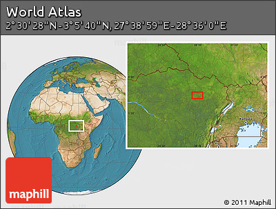 Satellite Location Map of the Area around 2° 48' 4" N, 28° 7' 30" E