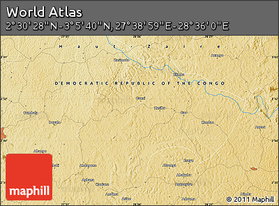 Physical Map of the Area around 2° 48' 4" N, 28° 7' 30" E