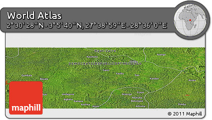 Satellite Panoramic Map of the Area around 2° 48' 4" N, 28° 7' 30" E