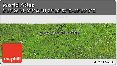 Satellite Panoramic Map of the Area around 2° 48' 4" N, 28° 7' 30" E