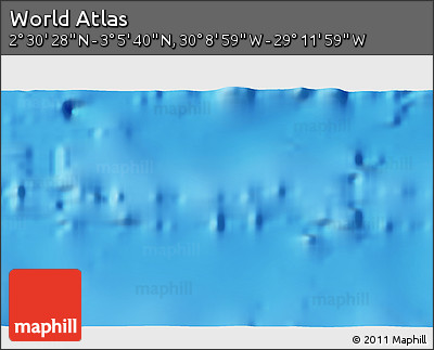 Physical 3D Map of the Area around 2° 48' 4" N, 29° 40' 29" W