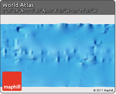 Physical 3D Map of the Area around 2° 48' 4" N, 29° 40' 29" W