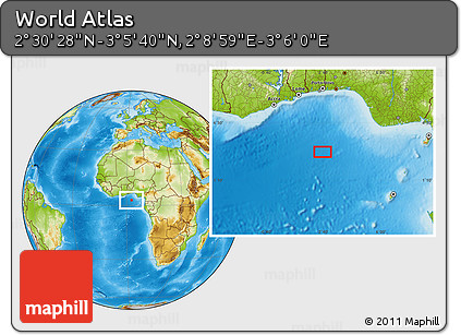 Physical Location Map of the Area around 2° 48' 4" N, 2° 37' 30" E