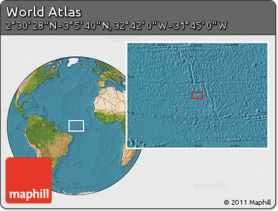 Satellite Location Map of the Area around 2° 48' 4" N, 32° 13' 30" W