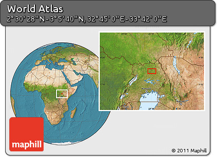 Satellite Location Map of the Area around 2° 48' 4" N, 33° 13' 30" E