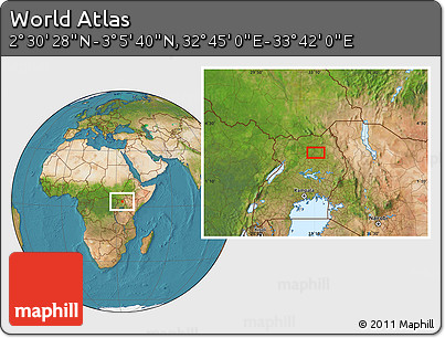 Satellite Location Map of the Area around 2° 48' 4" N, 33° 13' 30" E
