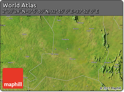 Satellite Map of the Area around 2° 48' 4" N, 33° 13' 30" E