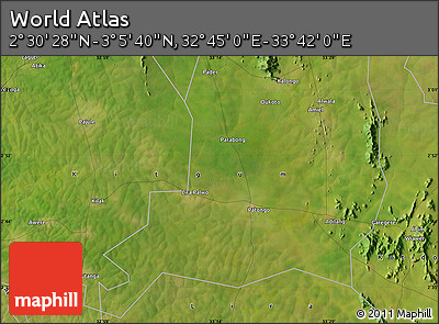 Satellite Map of the Area around 2° 48' 4" N, 33° 13' 30" E