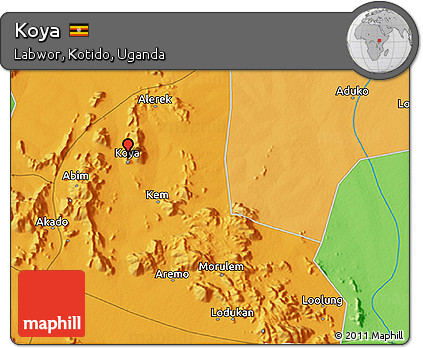 Political 3D Map of Koya