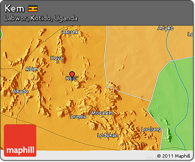 Political 3D Map of Kem