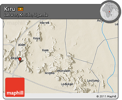 Shaded Relief 3D Map of Kiru