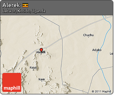 Shaded Relief 3D Map of Alerek
