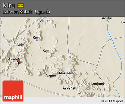 Shaded Relief 3D Map of Kiru