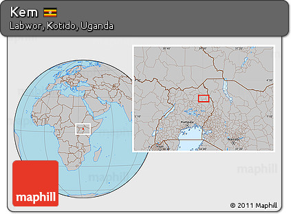 Gray Location Map of Kem