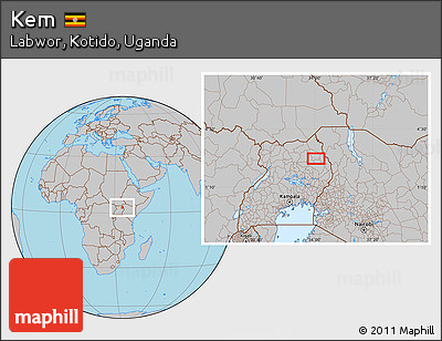 Gray Location Map of Kem