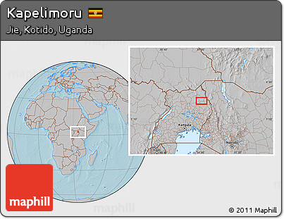Gray Location Map of Kapelimoru, hill shading
