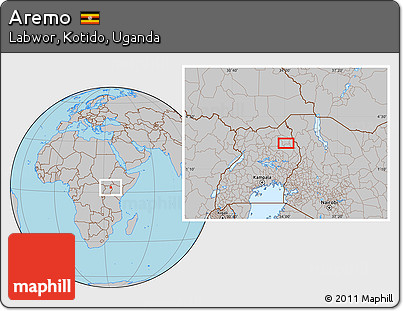 Gray Location Map of Aremo