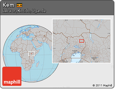 Gray Location Map of Kem